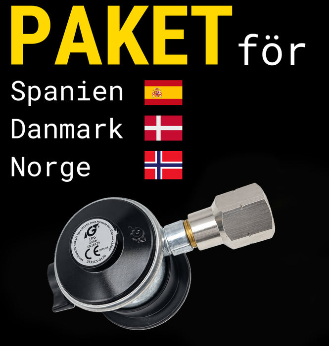 Adapter/reduceringsventil H11 - POL inv. 2 bar (Norsk/Spansk/Dansk flaska till Svensk POL-anslutning)