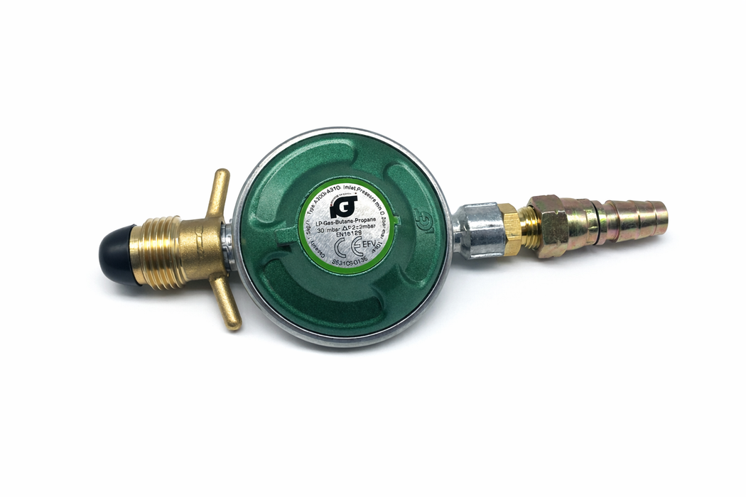 Regulator POL - 1/4"V utv. inkl slangsockel 10 mm, 30 mbar