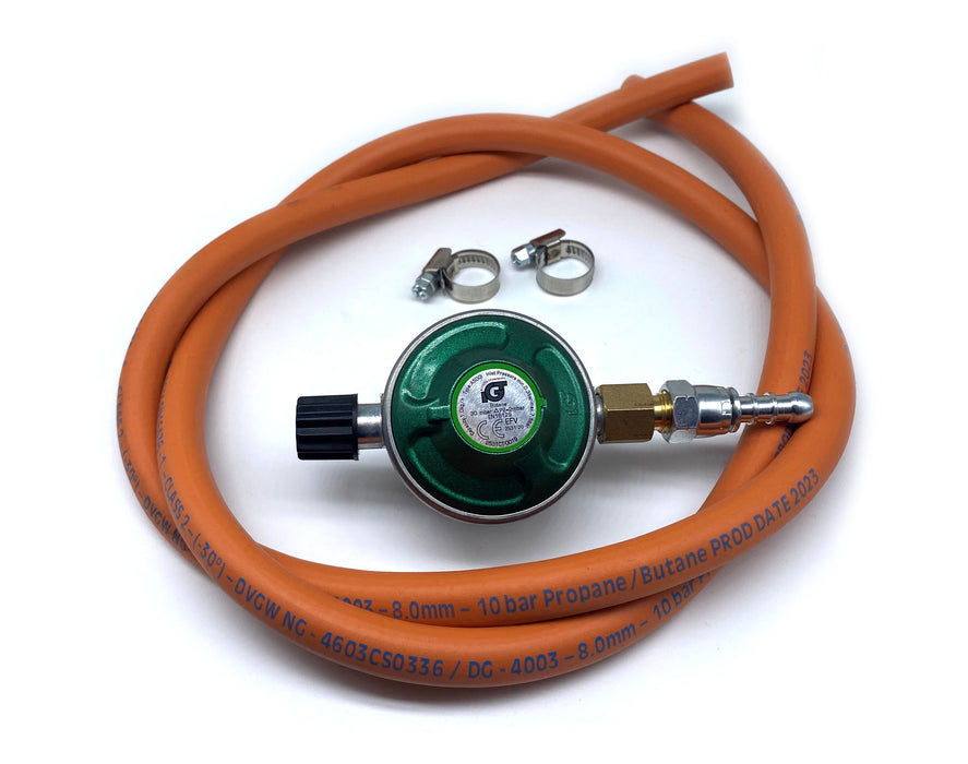 Regulatorset Blå Camping Flaska - 8 mm slang. Välj längd själv 0.5 - 4m