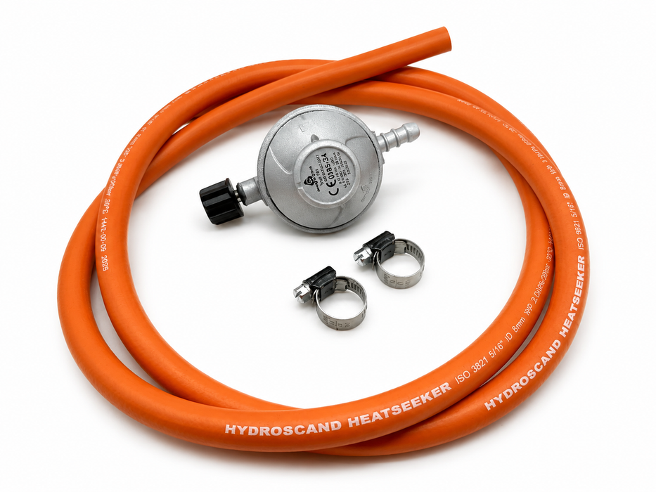 Regulatorset Blå Camping Flaska - 8 mm slang. Välj längd själv 0.5 - 4m