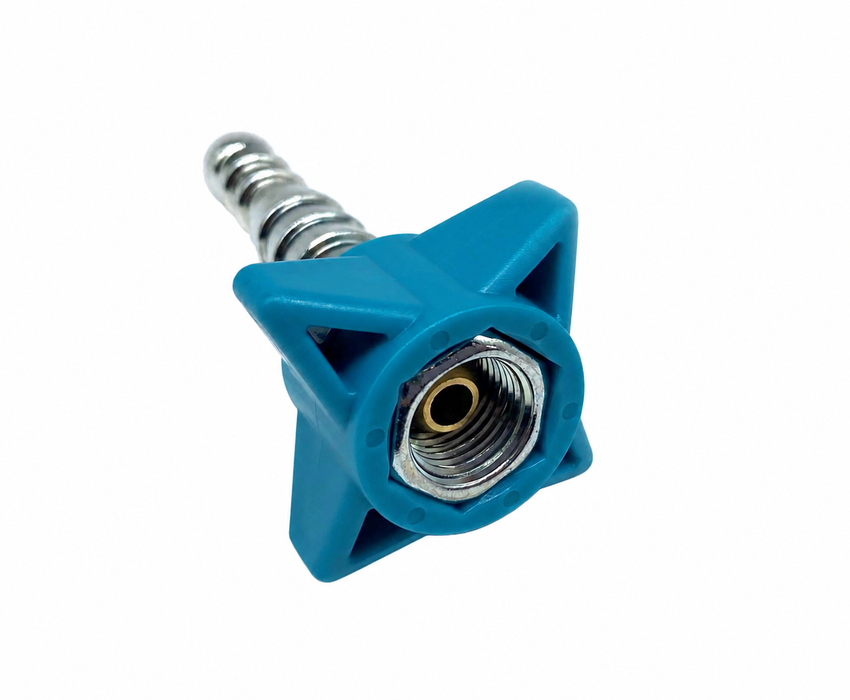 Slangsockel med vingmutter 1/4"V inv. - slang 8-11 mm