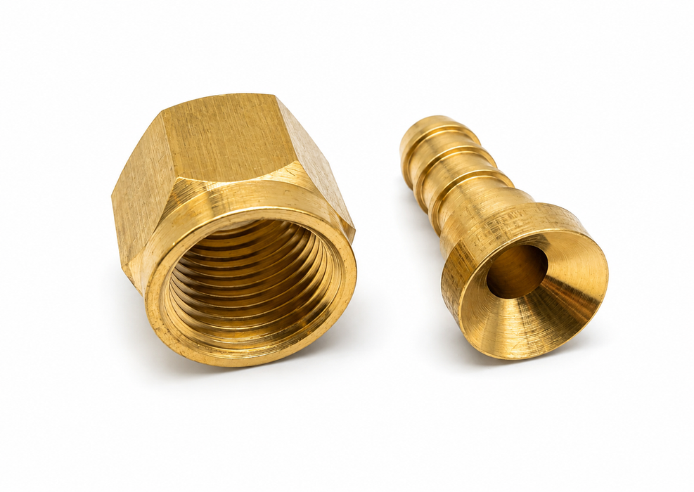 Slangsockel 5/8" UNF inv. - slang 8 mm, konkav