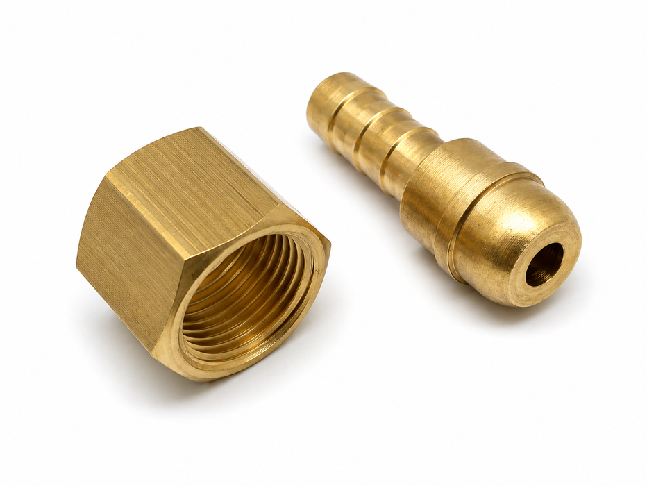 Slangsockel 5/8" UNF inv. - slang 8 mm, konvex