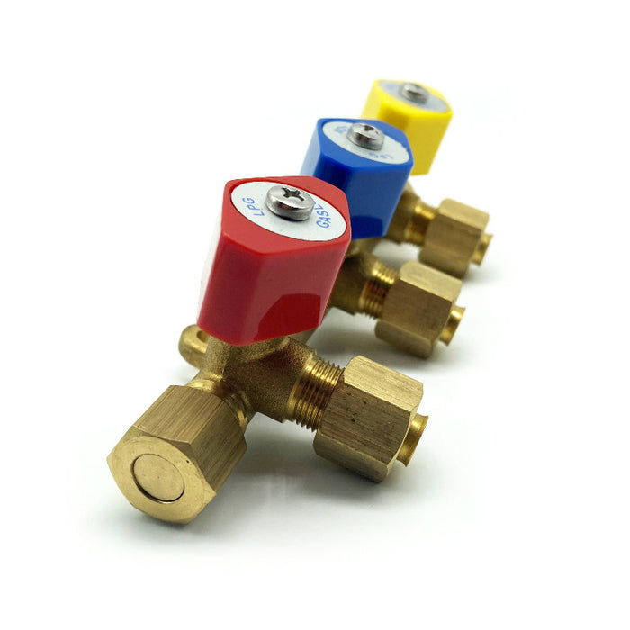 Blockventil 3-vägs snabbavstängning, 8 mm rör M13