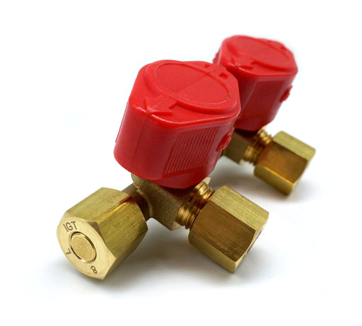 Blockventil-2ventiler-avstängningsventil-rörkopplingar-8mm rör-gasolanläggning