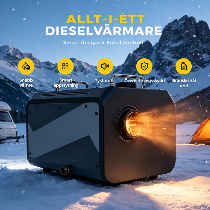 Dieselvärmare Kraftfull 9 kW WiFi, CO-larm