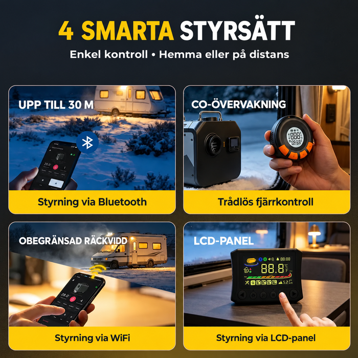 Dieselvärmare Kraftfull 9 kW WiFi, CO-larm