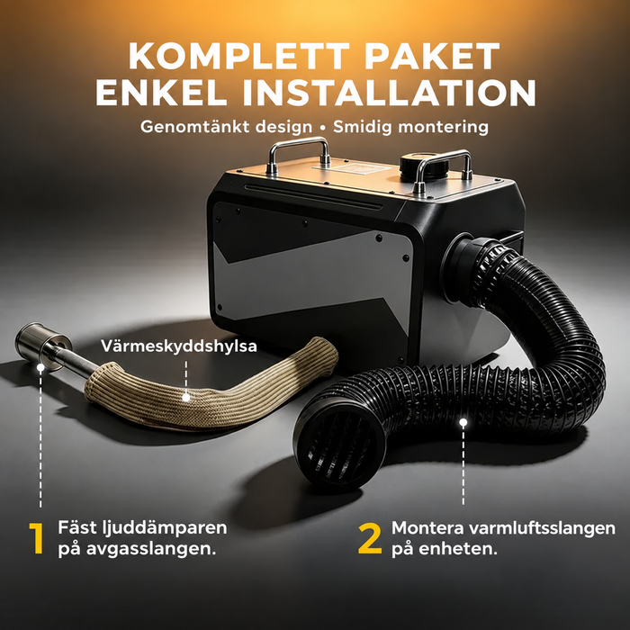 Dieselvärmare Kraftfull 9 kW WiFi, CO-larm