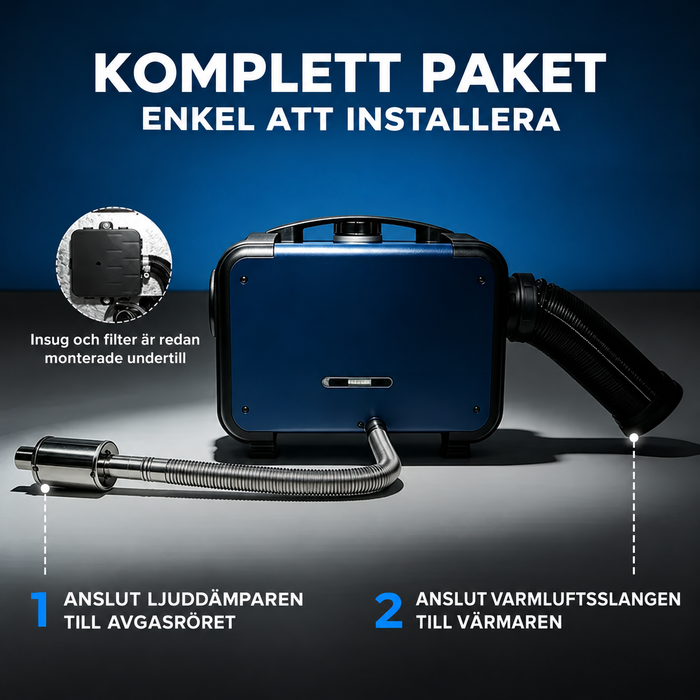 Dieselvärmare 8 KW - WiFi, CO-larm