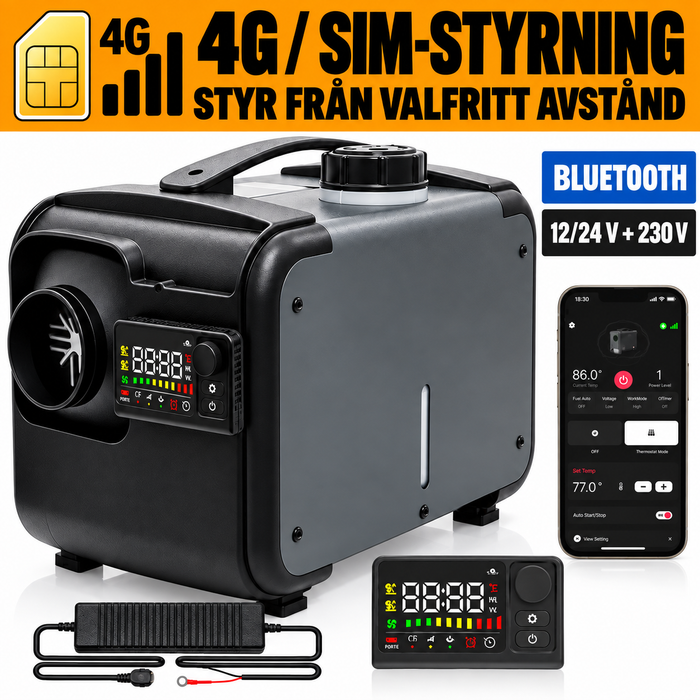 Dieselvärmare 8 kW 4G SIM-kortsstyrning