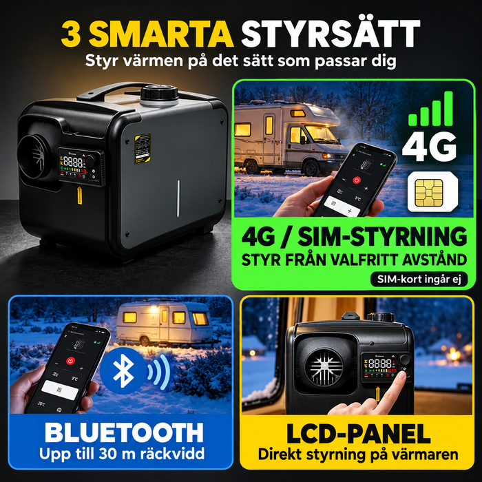 Dieselvärmare 8 kW 4G SIM-kortsstyrning