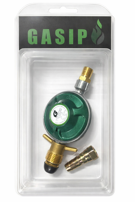 Regulator POL - 1/4"V utv. inkl slangsockel 10 mm, 30 mbar