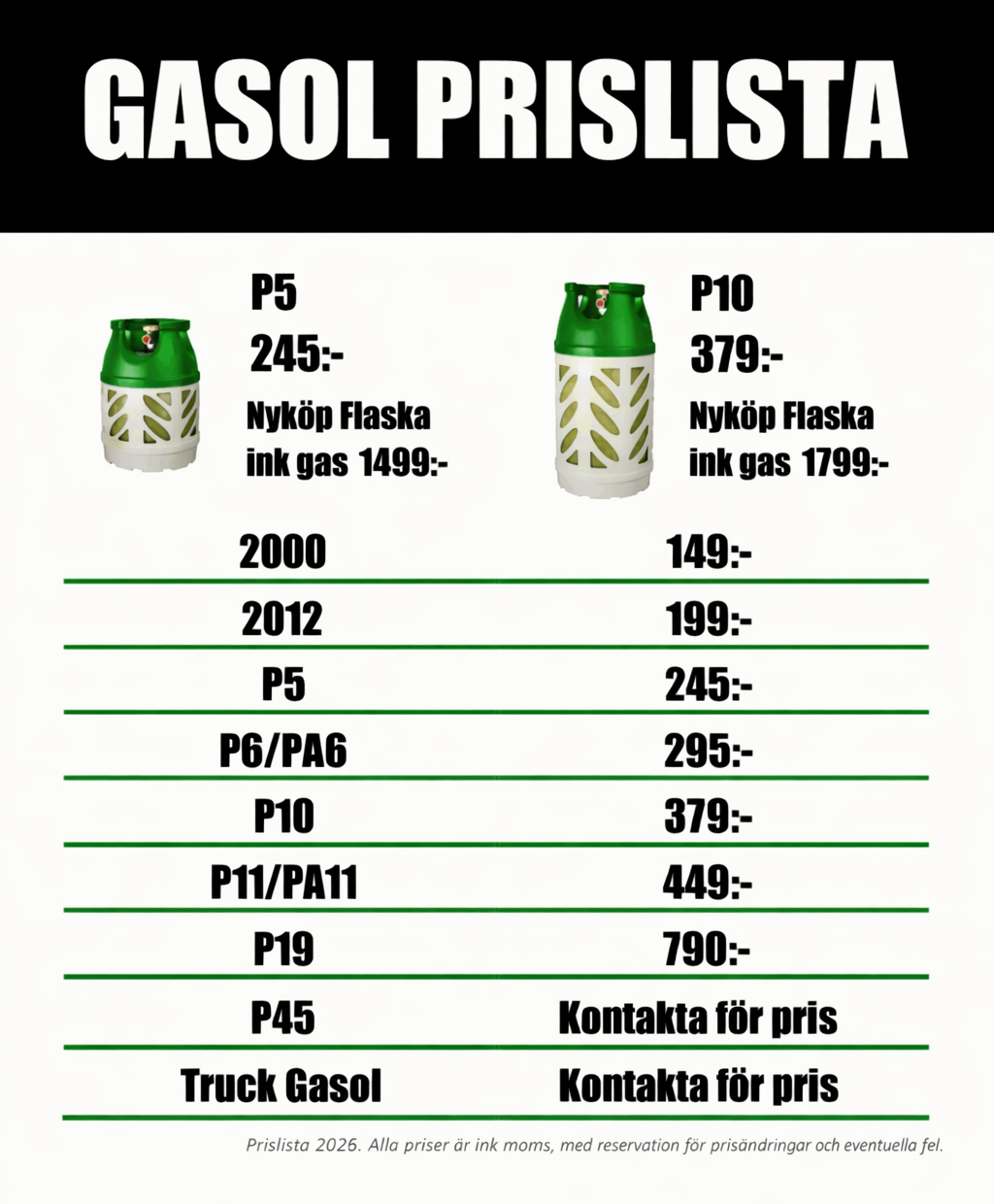 PRISER GÄLLER FÖR HELT TOM FLASKA