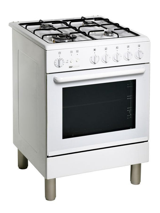 IGF Köpenhamn Gasspis med elektrisk ugn, 60 cm, Vit