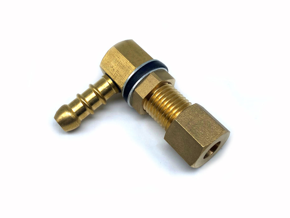 Vinkelgenomföring med tätning rör 8 mm (M14 x 1,5) - slang 8 mm — Gasip