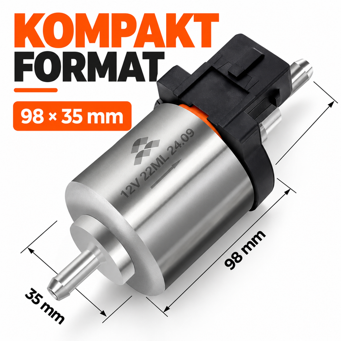 Tyst bränslepump 12 V för dieselvärmare – 18,5 / 22 ml