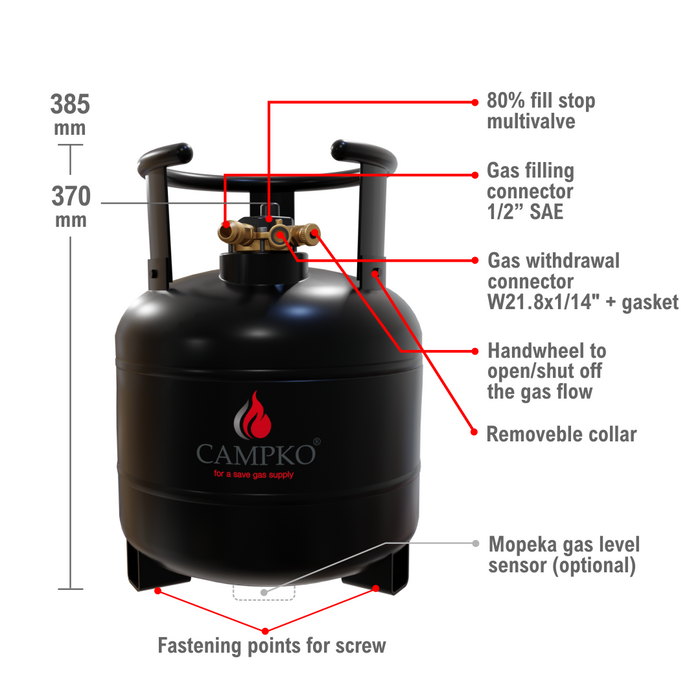 LPG-flaska Stål, 15 L