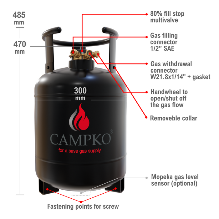 LPG-flaska Stål, 22 L