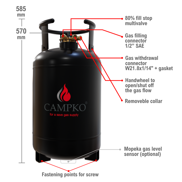 LPG-flaska Stål, 30 L