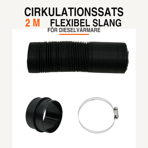 Cirkulationssats med 2 meter flexibel slang för dieselvärmare