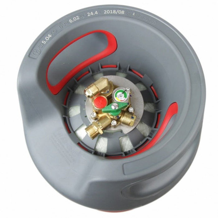GasBank MULTI 11kg Light Composite Caravan Bottle Multivalve included