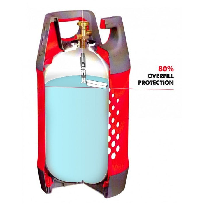 GasBank MULTI 11kg Light Composite Caravan Bottle Multivalve included