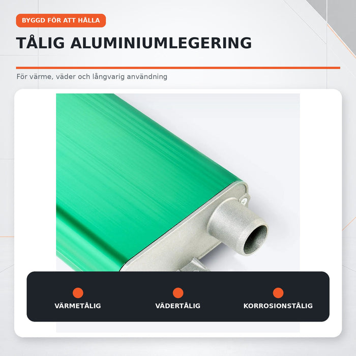 Ljuddämpare i värme-, väder- och korrosionstålig aluminiumlegering