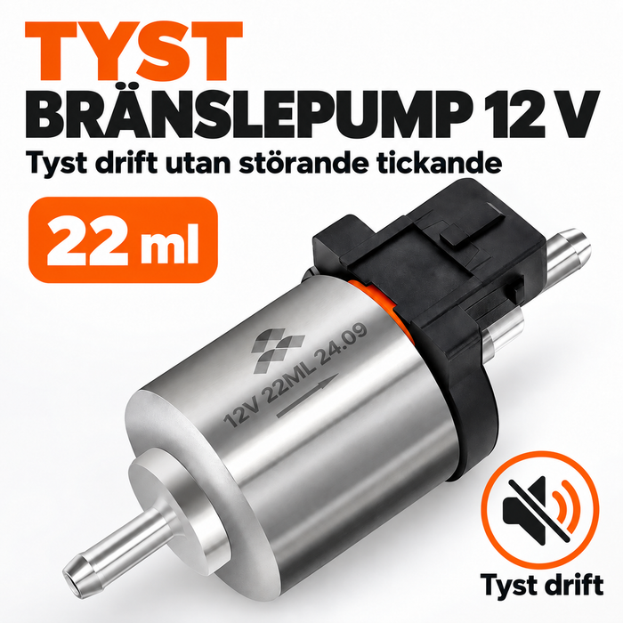 Tyst bränslepump 12 V för dieselvärmare – 18,5 / 22 ml