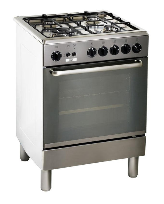 IGF Stockholm Gasspis med gasugn/gasgrill, 60 cm, Rostfri