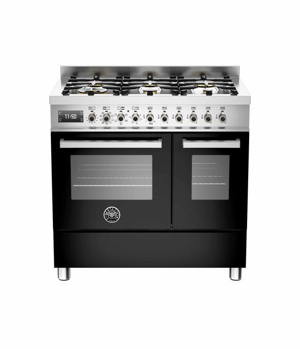 Bertazzoni Gasspis Proffesional 90 cm Dubbelugn, Svart