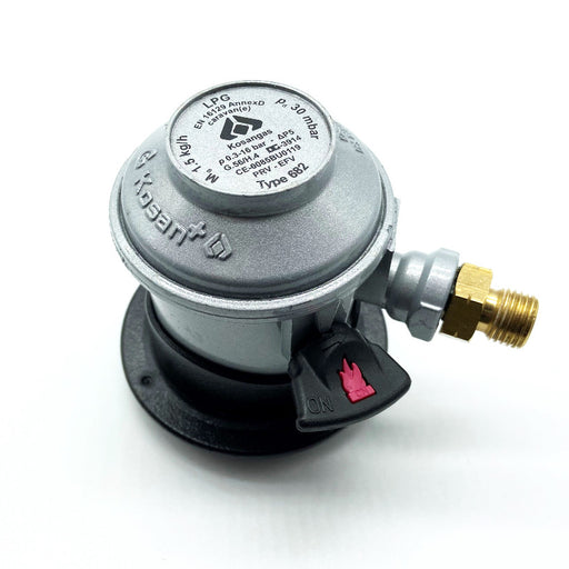Regulator 29mbar Click-on G 1/4"V-Regulator H11-Gasolregulator H-flaska-Norsk Regulator-Reduceringsventil-30mbar